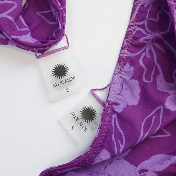 Aloe Aloe Bikini Set - Keyhole Top, Hipster Bottom - Lanai Print - Small - NWT - Picture 4 of 6